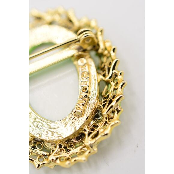 Tancer II Christmas Pin Brooch Holiday Red Berry Mistletoe Gold Signed BinAL - Picture 11 of 12